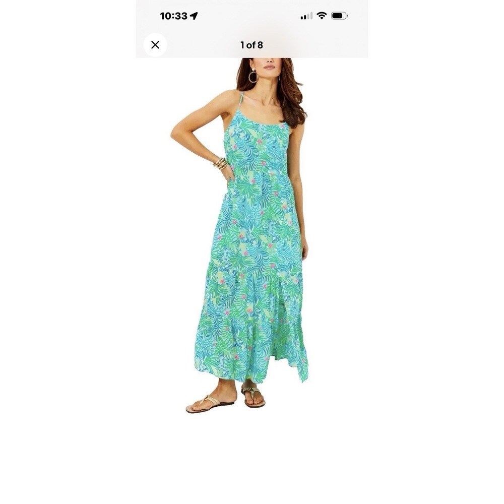 Lilly Pulitzer Teresa Hidden Tiger Print Maxi Dress Via Parigi Tropical XS